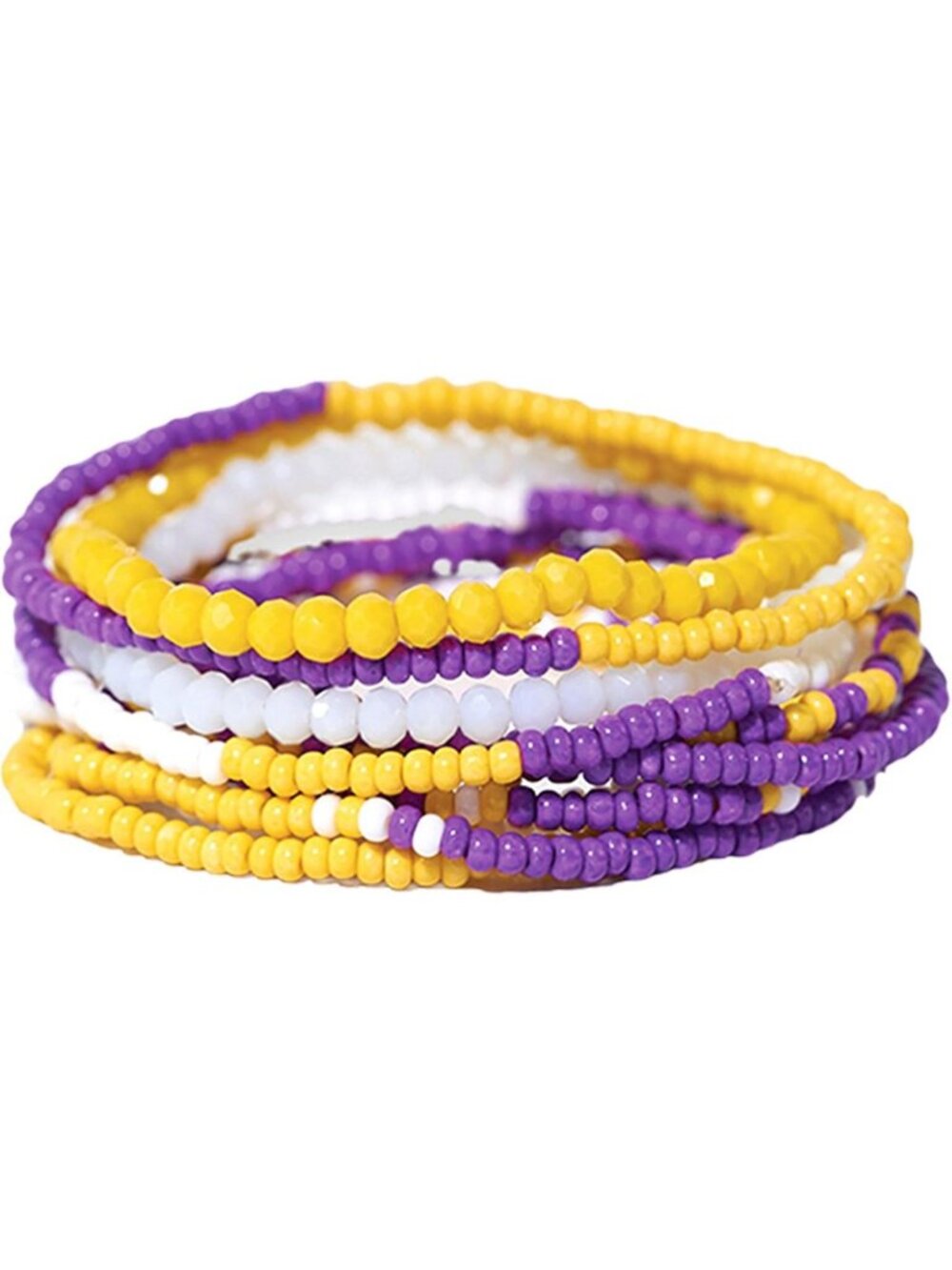 Game Day Beaded Bracelet Stacks - Handmade Jewelry for Football Outfits, Set of